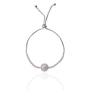 Pulseira riviera gravatinha pizza ródio semijoia FZ442