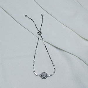 Pulseira riviera gravatinha pizza ródio semijoia FZ442