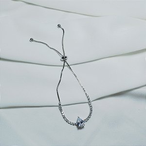 Pulseira riviera gravatinha gota ródio semijoia FZ385