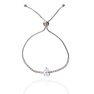 Pulseira riviera gravatinha gota ródio semijoia FZ385