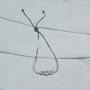 Pulseira riviera gravatinha ródio semijoia FZ448