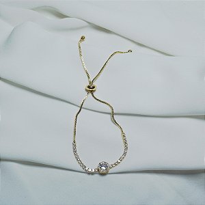 Pulseira riviera gravatinha ouro semijoia FZ387