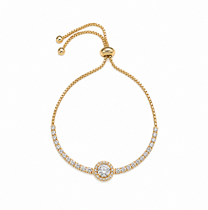Pulseira riviera gravatinha ouro semijoia FZ387
