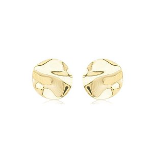 Maxi brinco chapa ondulada ouro semijoia