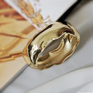 Bracelete ondulado ouro semijoia