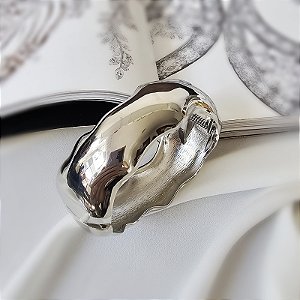 Bracelete ondulado ródio semijoia