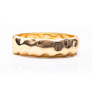 Bracelete martelado ouro semijoia