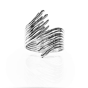 Bracelete cuff orgânico ródio semijoia