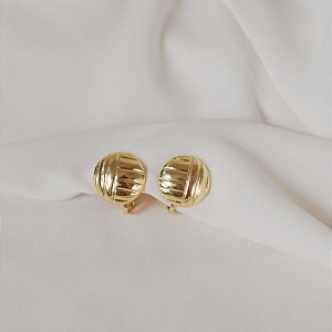 Brinco pressão botão ouro semijoia 7258305