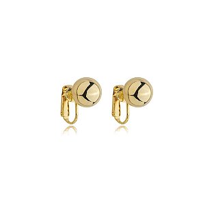 Brinco pressão esfera lisa m ouro semijoia 6180605