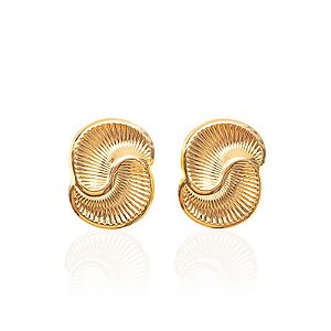 Maxi brinco curvado ouro semijoia