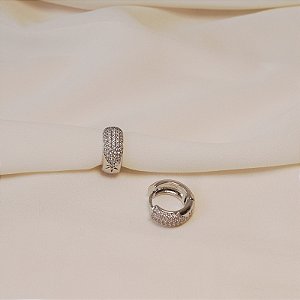 Brinco argolinha zircônia ródio semijoia 26k07014