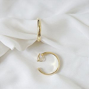 Brinco pressão argola ouro semijoia 5564101