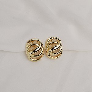 Brinco pressão elos ouro semijoia