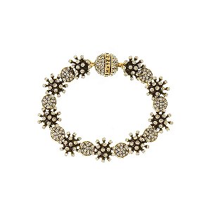 Pulseira Hector Albertazzi cristais carmim ouro vintage