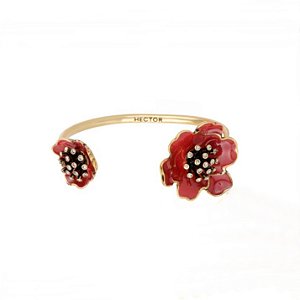 Bracelete Hector Albertazzi carmim ouro vintage