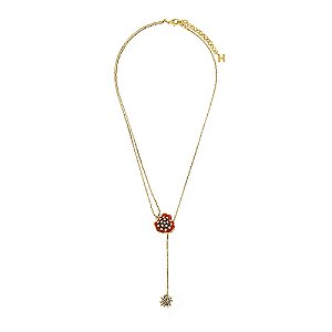Colar Hector Albertazzi tie carmim ouro vintage