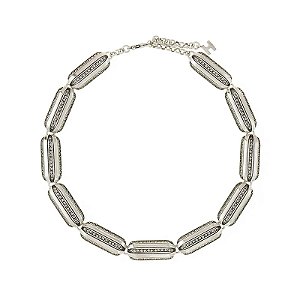Colar Hector Albertazzi strass art déco prata boho