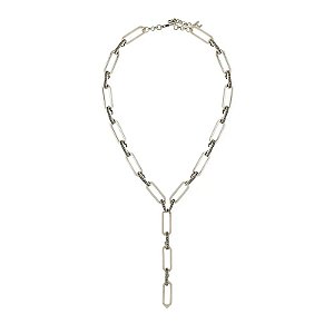 Colar Hector Albertazzi tie strass art déco prata boho