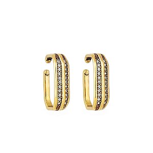 Brinco ear cuff Hector Albertazzi art déco ouro vintage