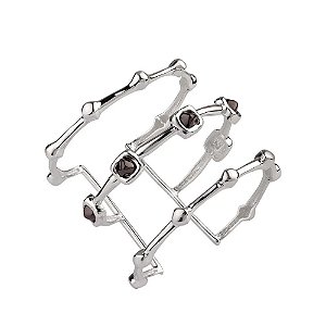 Bracelete triplo Bah Porto cubos bicolor revolução prata semijoia