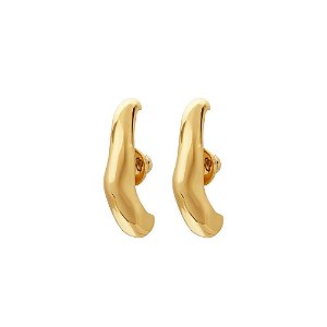Brinco ear hook Bah Porto orgânico blend ouro semijoia