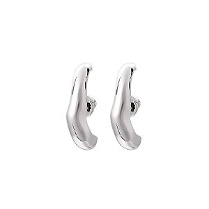 Brinco ear hook Bah Porto orgânico blend prata semijoia