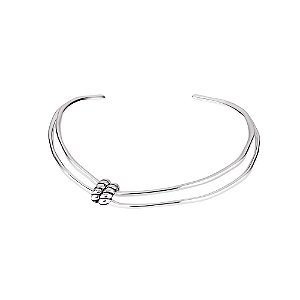 Colar chocker Bah Porto aro duplo Estela prata semijoia