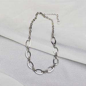 Colar choker elos aço inoxidável