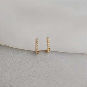 Brinco pressão zircônia ouro semijoia 7268705