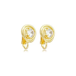 Brinco pressão elos zircônia ouro semijoia