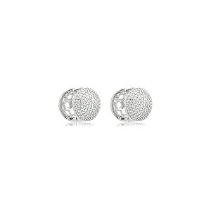 Brinco argolinha redonda zircônia ródio semijoia 19k11013