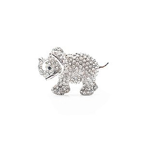 Broche elefante strass prateado 6373004