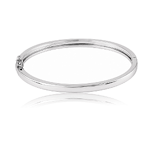 Bracelete liso ródio semijoia