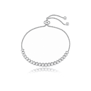 Pulseira gravatinha riviera zircônias navetes ródio semijoia 5364205