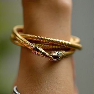 Pulseira Elaine Palma serpente ouro semijoia