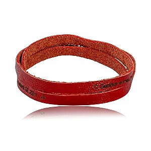 Pulseira Fernanda Villela couro vermelho Salmo 23