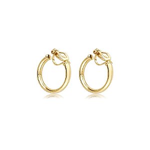 Brinco pressão argolinha lisa ouro semijoia 7305105