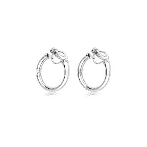 Brinco pressão argolinha lisa ródio semijoia 7305105