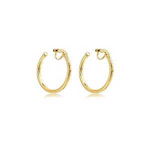 Brinco pressão argola reta ouro semijoia 7305305