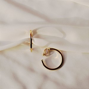 Brinco pressão argola reta ouro semijoia 7305305