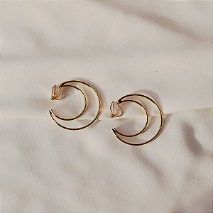 Brinco pressão argola dupla fina ouro semijoia 7305605