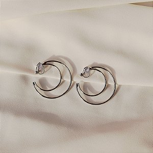 Brinco pressão argola dupla fina ródio semijoia 7305605