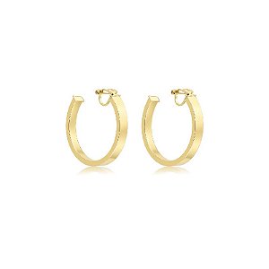 Brinco pressão argola reta ouro semijoia 7304505