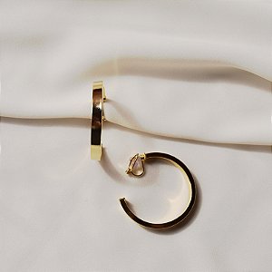 Brinco pressão argola reta ouro semijoia 7304505