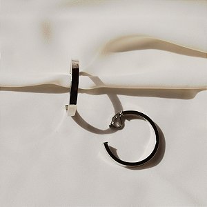 Brinco pressão argola reta ródio semijoia 7304505