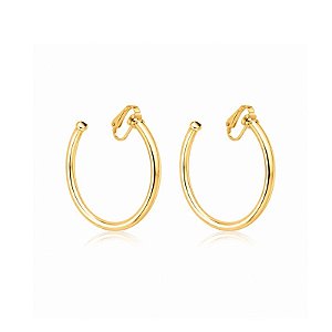Brinco pressão argola tubo lisa g ouro semijoia 7303905