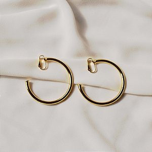 Brinco pressão argola tubo lisa g ouro semijoia 7303905
