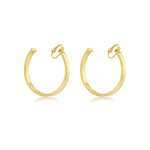 Brinco pressão argola reta g ouro semijoia 7304605