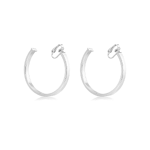 Brinco pressão argola reta g ródio semijoia 7304605